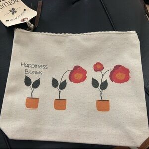 Canvas Floral Pouch - 'Happiness Blooms'